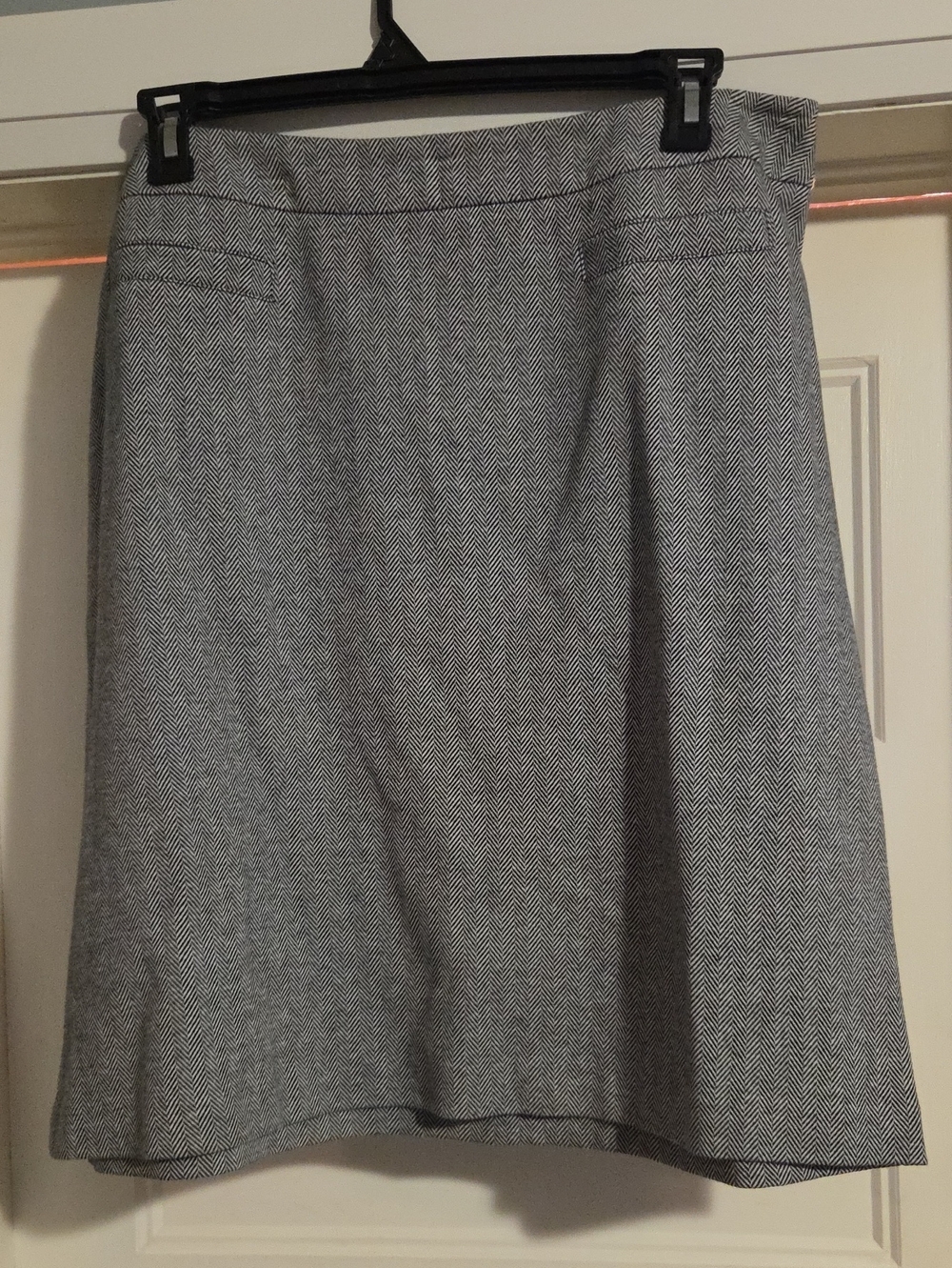 Talbots Gray Herringbone A-Line Skirt